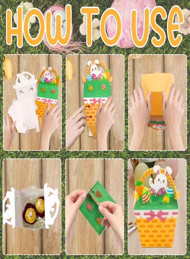 ABTOLS 10 Pack Easter Treat Boxes, Mini Bunny Basket Shape Gift Boxes, Orange - Image 3